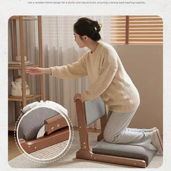 Sedie pieghevoli da terra, sedie tatami in legno massello, poltrone con schienale da balcone, sedie relax, sgabelli bassi, sedie pieghevoli