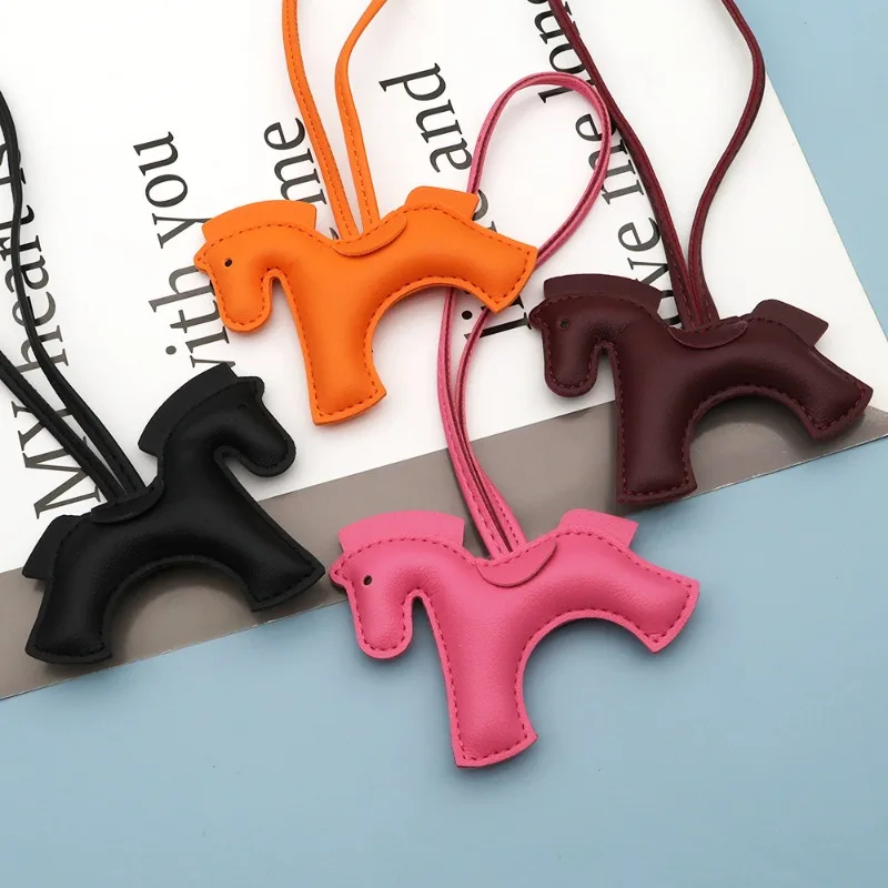 Elegant PU Leather Horse Keychain Accessory