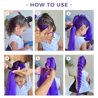 Extensions capillaires synthétiques tressées violettes, 24 26 28 30 pouces, Texture Yaki pré-étirée 5