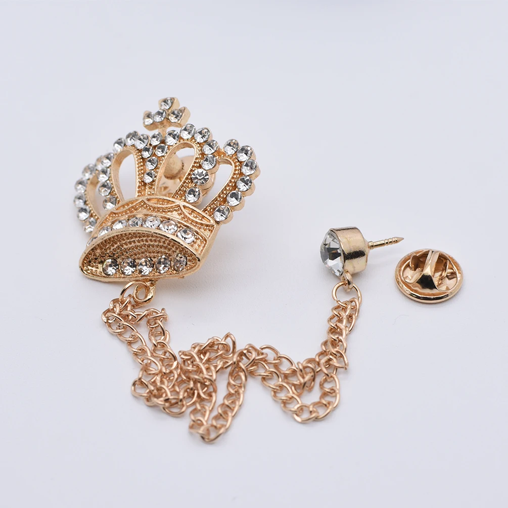 Korean Gold Color Empty Chain Brooch Jewelry Fashion Simple Buckle Lapel Pin Wedding Clothing Accessories - 6