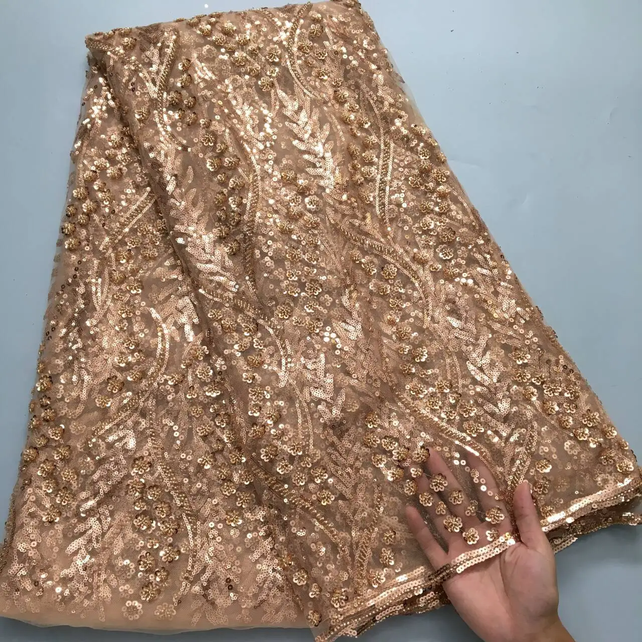 SJD LACE French Mesh Bridal Lace Fabric Beads African Sequins Lace 2025 Hot Sale Nigerian Beads For Women Wedding Dress Sew 3803 SJD LACE French Mesh Bridal Lace Fabric Beads African Sequins Lace 2025 Hot Sale Nigerian Beads For Women Wedding Dress Sew 3803