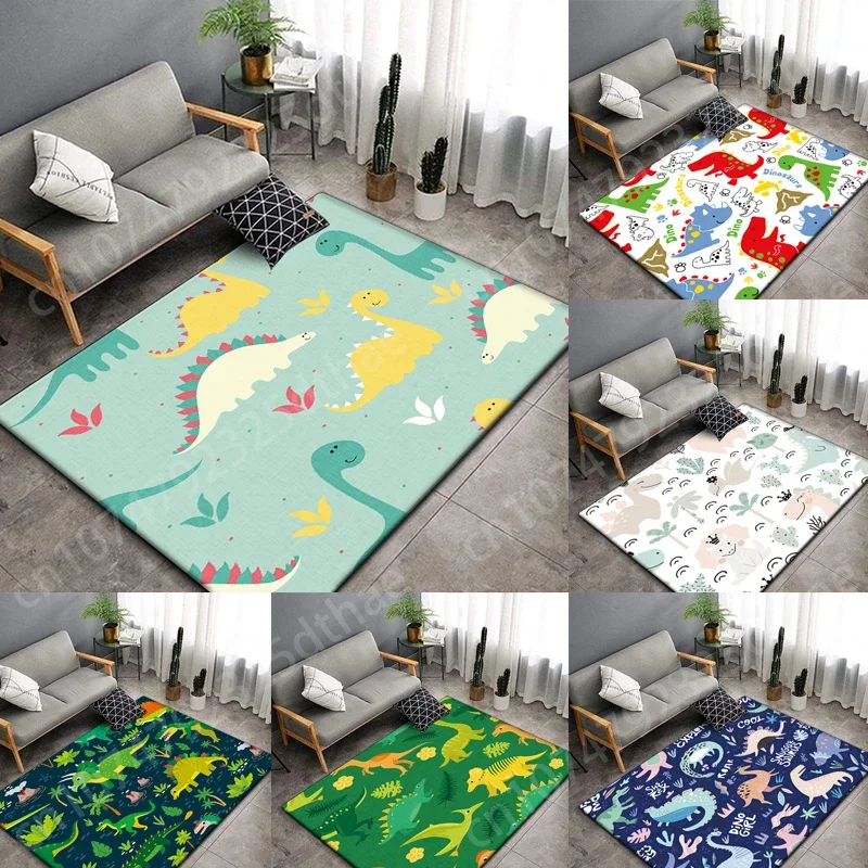 

Cartoon Dinosaur Carpet Living Room Decoration Baby Creeping Mat Play Mats Children Bedroom Decor Area Rug Kitchen Rugs Doormat