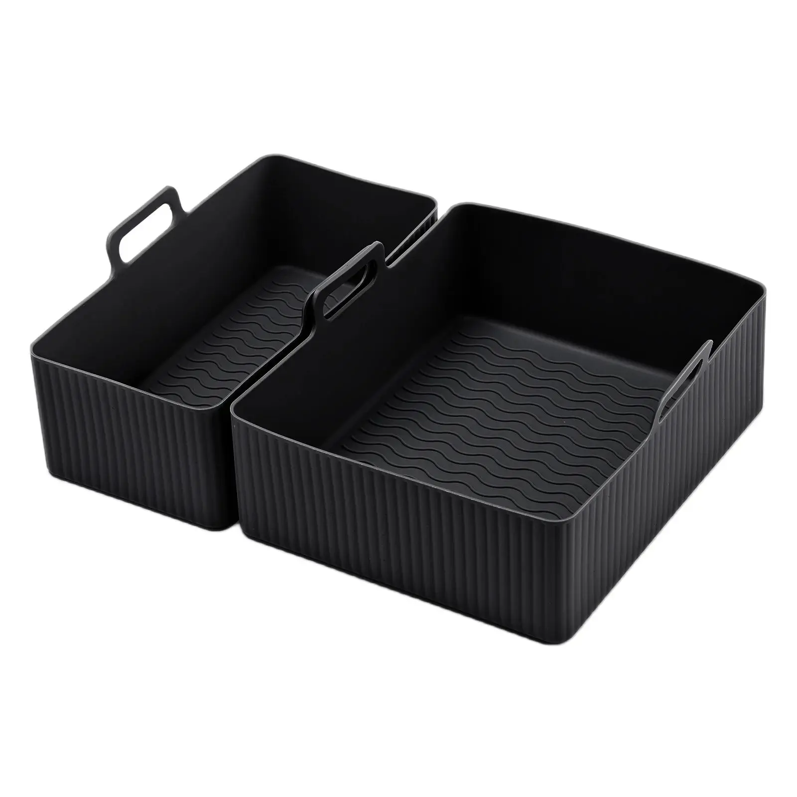Silicone Liners Square for Air Fryer Non-stick Food-grade Reusable Silicone Baking Tray Basket Oven Air Fryer Accessories 2Pcs