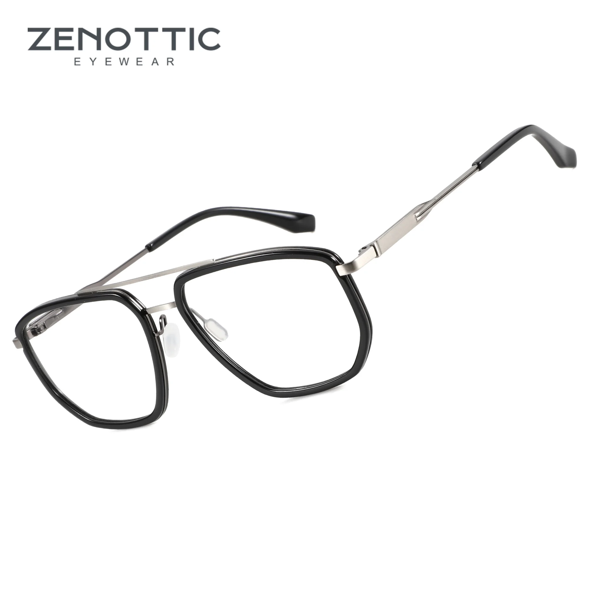 

ZENOTTIC Aviator Optical Glasses Frame 2023 Fashion Men Double Bridge Eyeglasses Non-Prescription Pilot Eyewear XF3120