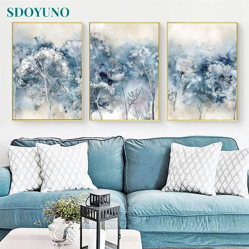 

SDOYUNO Frame Dandelion DIY Painting By Numbers Flowers Handpainted Oil Paint By Numbers Art Supplies For Living Room