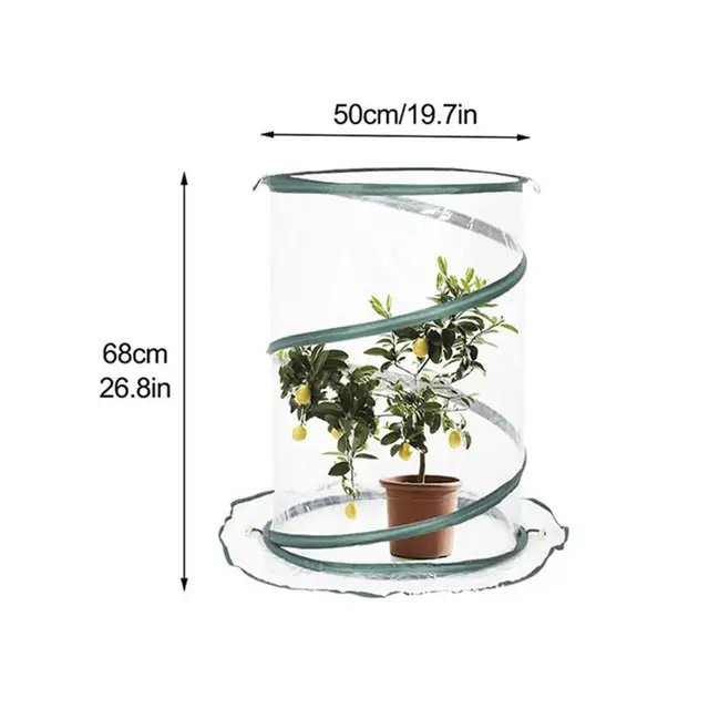 Üvegházhatású Borító Mini Pvc Henger Alakú Virágcserep Sátor Cipzárral Összecsukható Esőálló Fagyálló Növényi Növények Kerti Készletek - Image 6