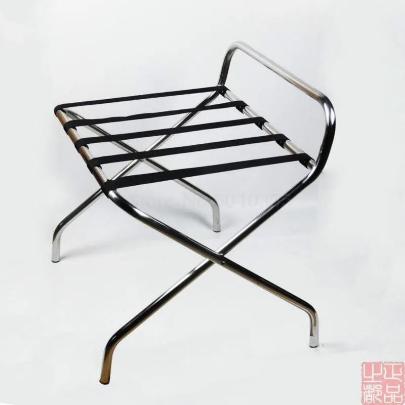 Thick stainless steel luggage rack hotel folding shelf hotel room supplies home