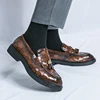 Spring Business Leather Shoes Flats Men All-match Loafers High Quality Leather Mens Slip on Shoes Luxury Brand Men Wedding Shoes