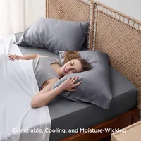 Bedsure Cooling Pillow Cases Queen - 100% Rayon Derived from Bamboo Dark Grey Pillowcase 2