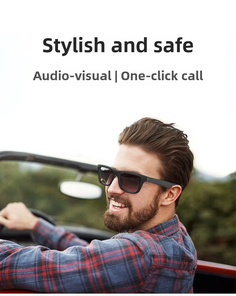 Smart glasses E10 sunglasses with black technology for calling, listening to music, Bluetooth audio glasses