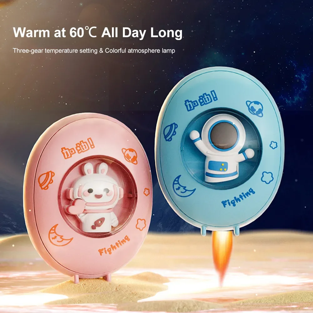 1200mAh Cartoon Hand Warmer Mini Portable USB Rechargeable Hand Warmer 3 Level Heating Night Light With String Winter portable hand warmer
