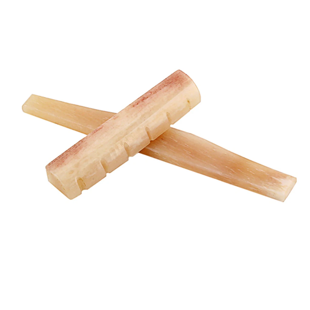 2pcs Acoustic Guitar Bridge Saddle Nut Guitar Replacement Parts Camel