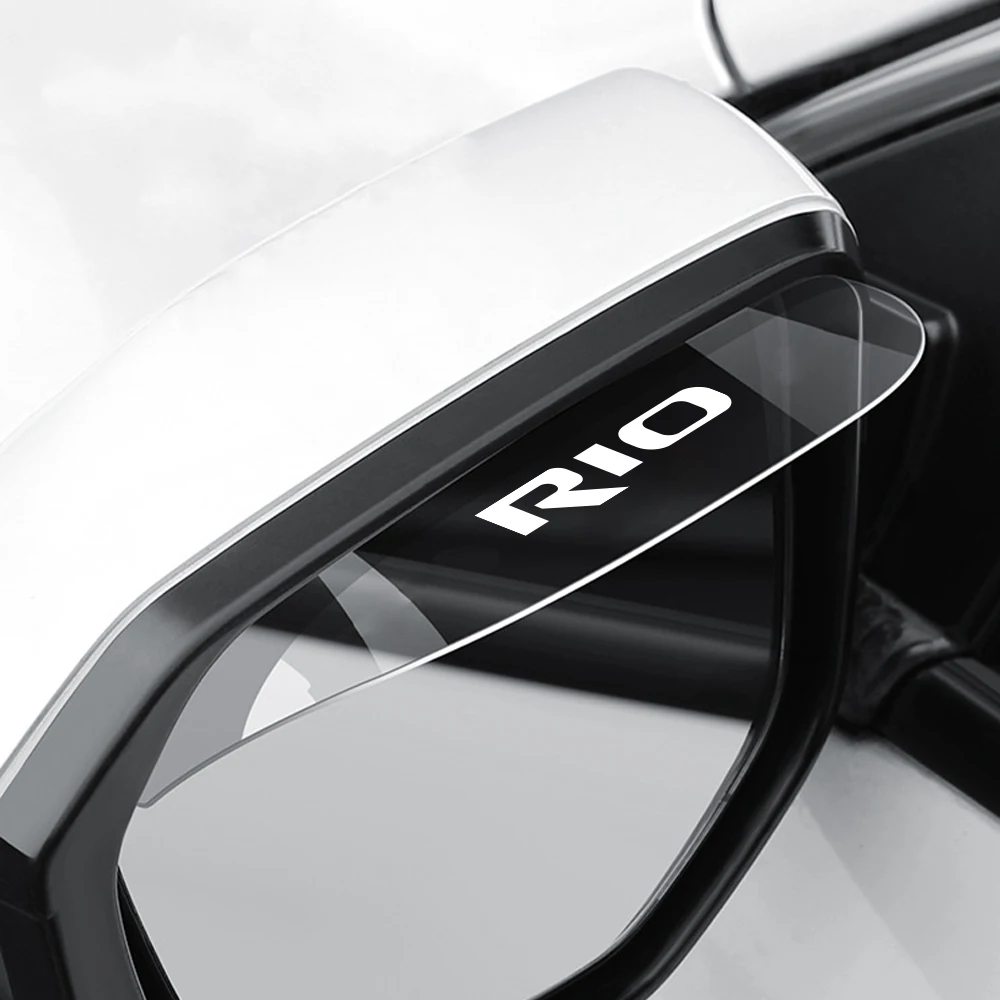 Auto Rearview Mirror Rain Shield Eyebrow Transparent Car Rearview Mirror Rain Eyebrow Protector For Kia Rio 3 4 K2 K3 X-Line Rearview Mirror Rain Shield Rearview Mirror Rain Eyebrow Rearview Mirror Rain Guard