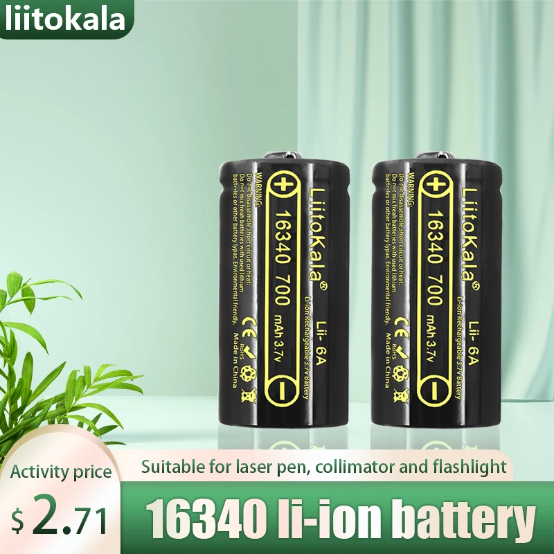 16340 Rechargeable Battery Laser Cr123a Rechargeable Battery Lii