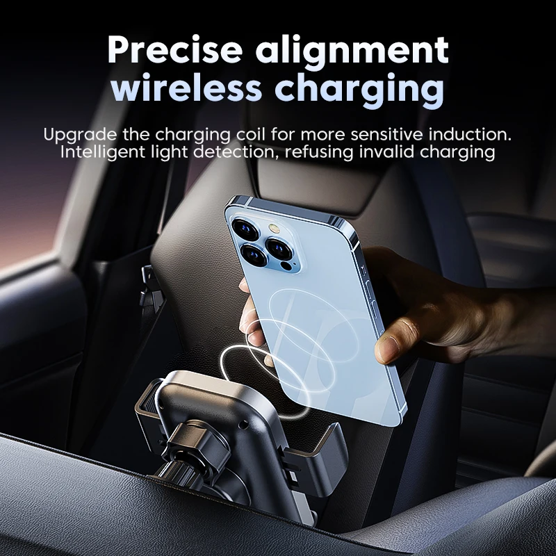 Universal Car Wireless Charger Auto Car Mount Phone Holder Stand 15W Fast Charging For iPhone Xiaomi Samsung Intelligent Sensing 5