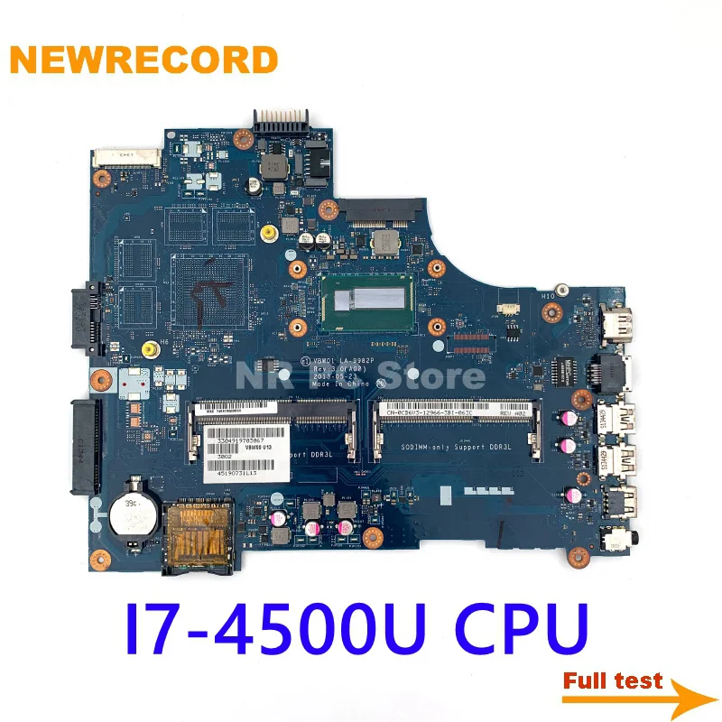 

For Dell Inspiron 15R 5537 3537 Laptop Motherboard Main Board VBW01 LA-9982P CN-0CD6V3 0CD6V3 DDR3L SR16Z I7-4500U CPU