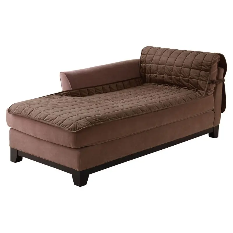 

Chocolate Antimicrobial Quilted Armless Chaise Furniture Protector for Hygienic Comfort