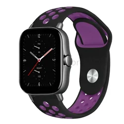 Sport Silicone Bracelet - Premium Watch Strap Replacement (20mm/22mm) - 22mm watch band (14 black purple)
