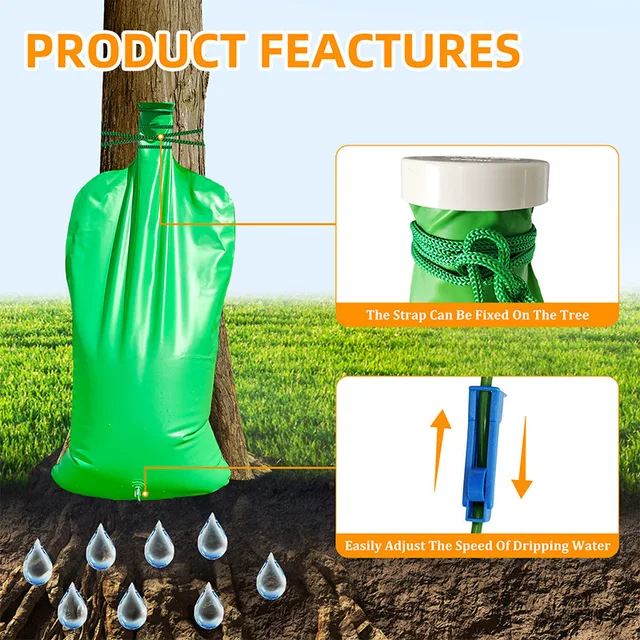 Reusable Tree Automatic Irrigation System with Double Tube, Slow Release Water Bags for Trees 4