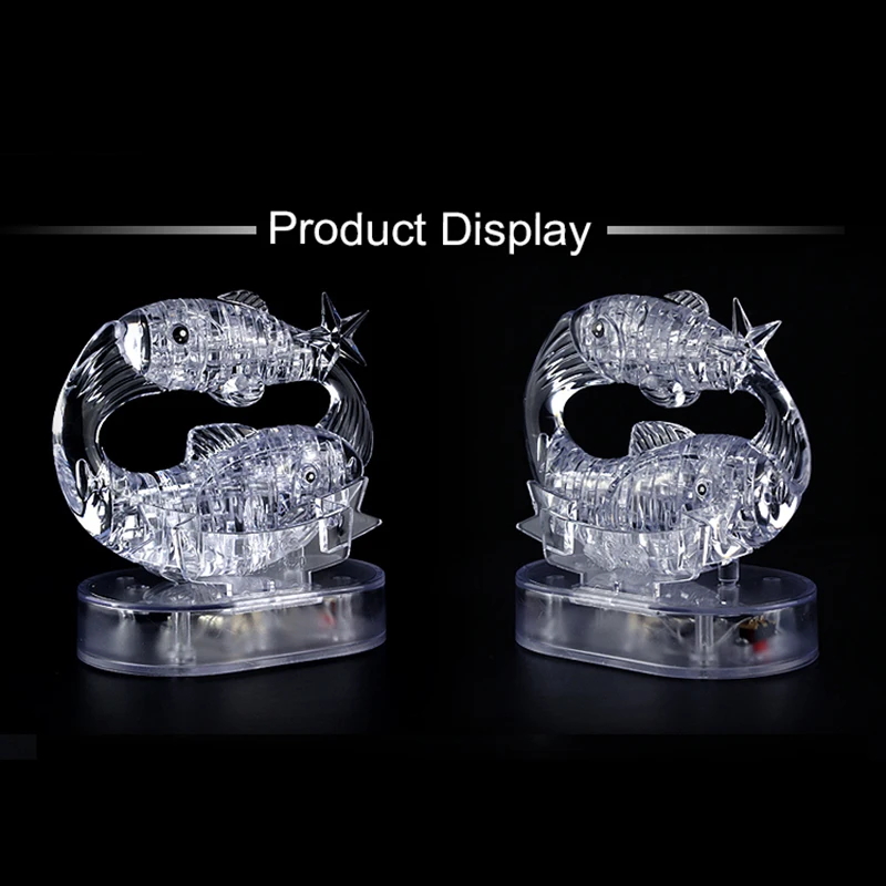 DIY 12 Constellation Puzzle LED Light 3D Crystal Puzzle Exquisite Gifts for Children and Adults Education Puzzle Creative Toys 3