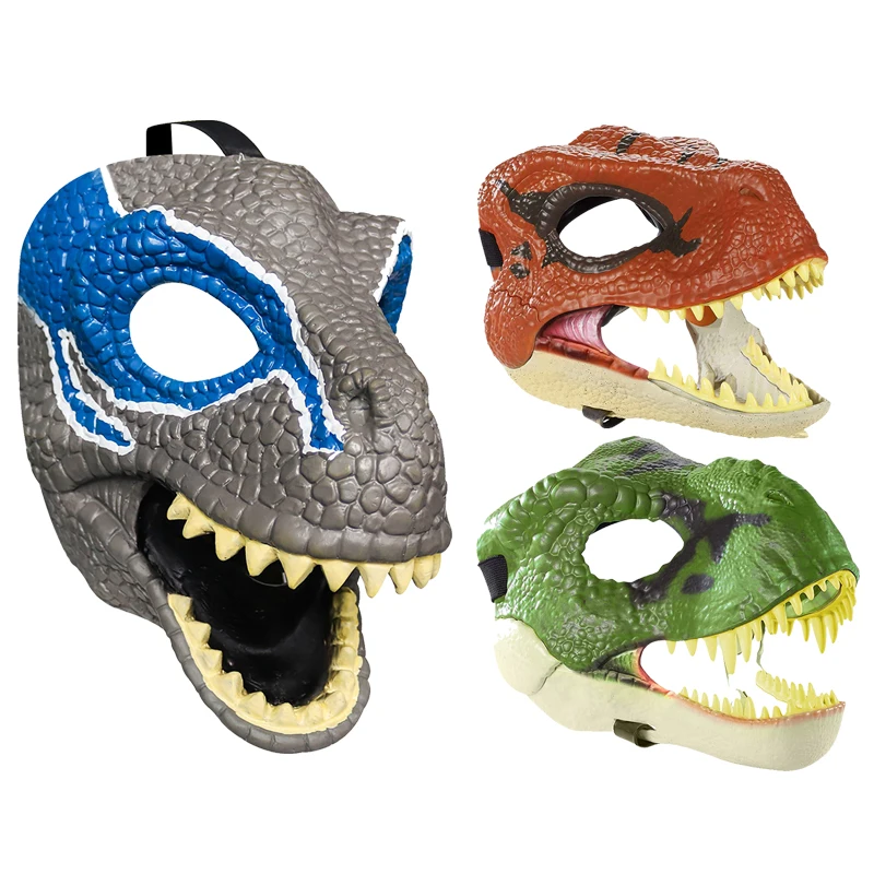 

New Dragon Mask Movable Jaw Dino Mask Moving Jaw Dinosaur Decor Mask For Halloween Party Cosplay Mask Decoration Christmas Gift