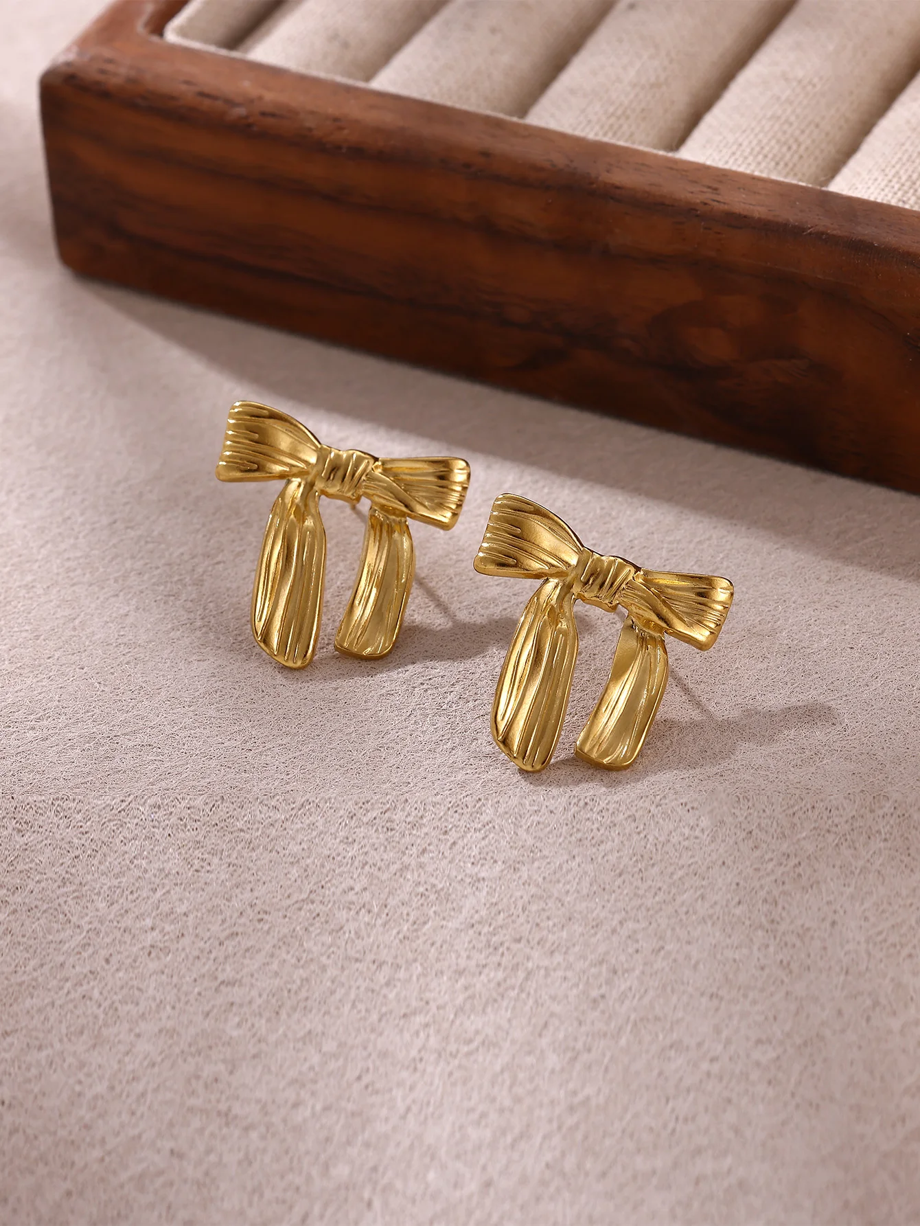 Bowknot Earring Geometric Color Stainless