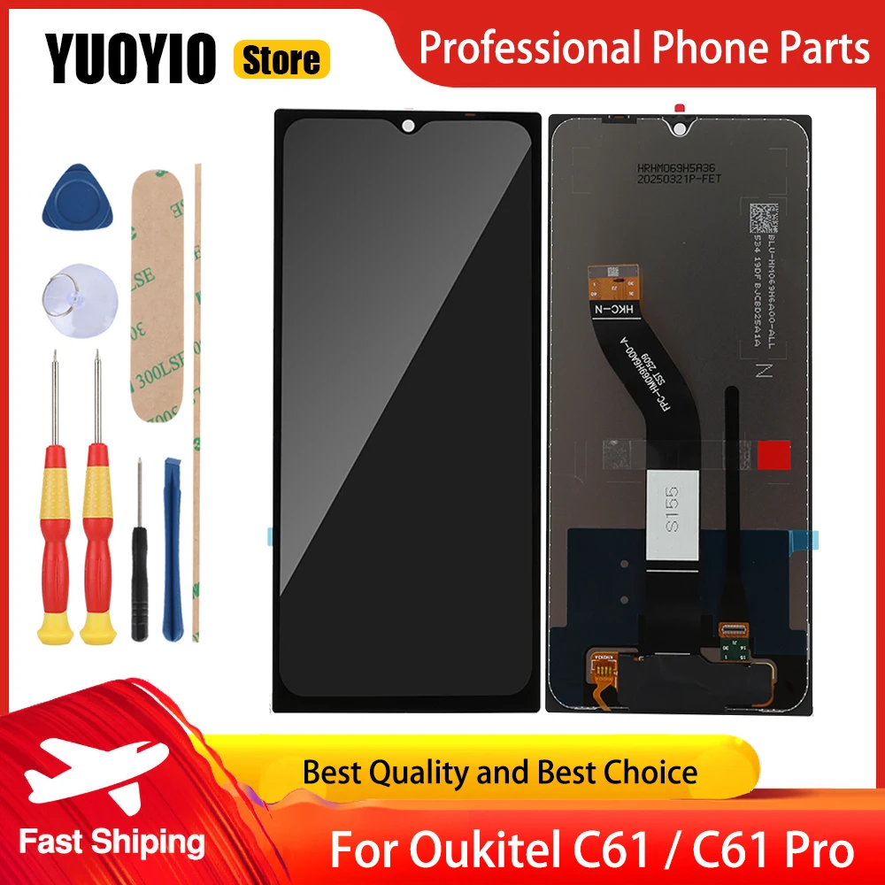 Écran LCD De Remplacement Pour Oukitel C36 - 6,56 Pouces, Kit De Réparation Inclus, Noir