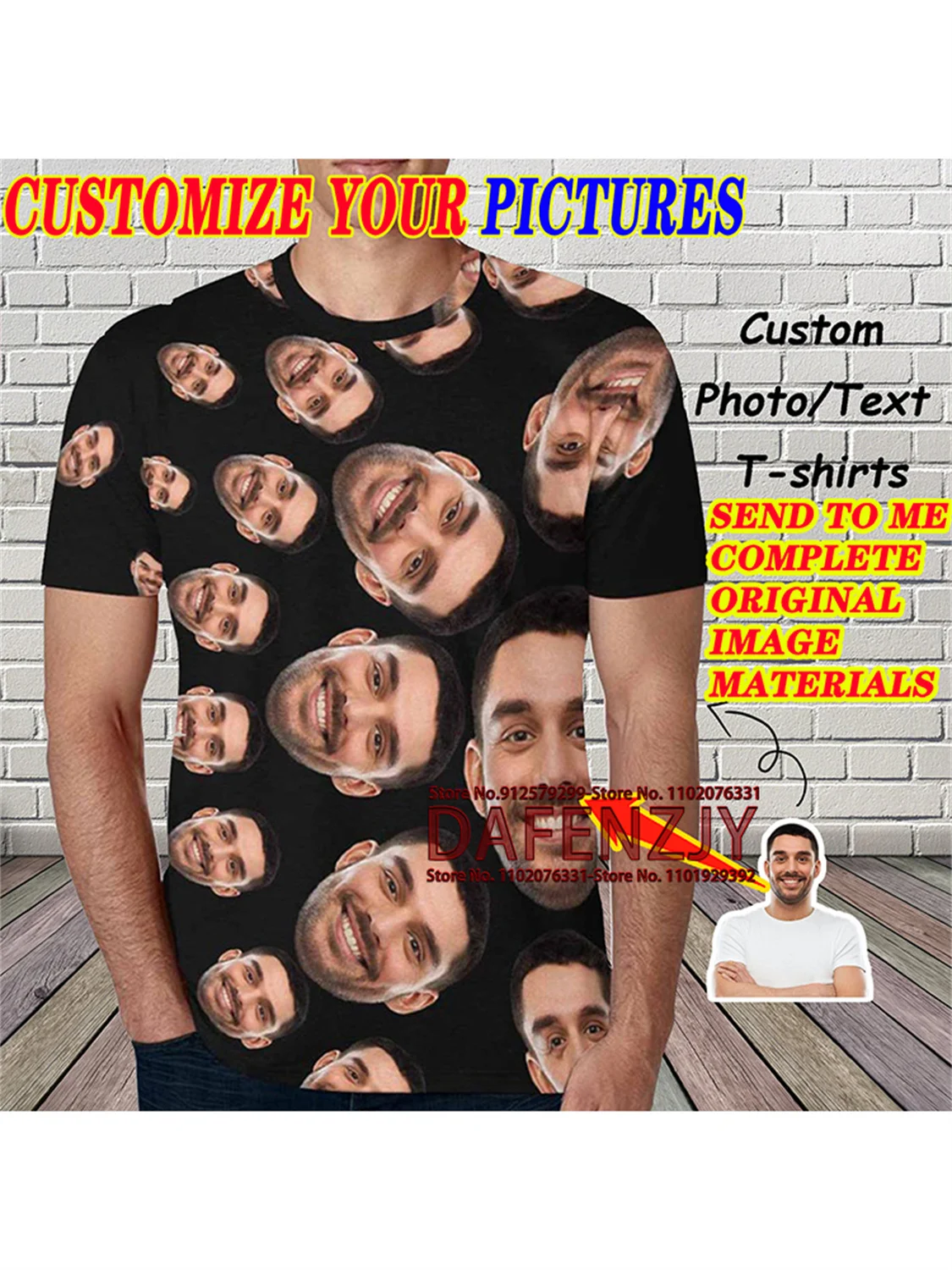 

Full Body Custom Your Photo/name T Shirt Women 3d Short Sleeve Harajuku Tshirt Male Tee Customized Boys Top