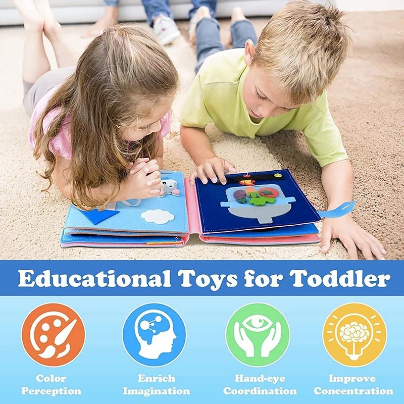 Toddler Busy Board Learning Montessori Books Kids Toy