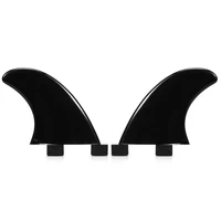 2 PCS GL Surfboard Fins Black/White Nylon Plastic Twin Tab Base Side Fin Surfing Fins 1