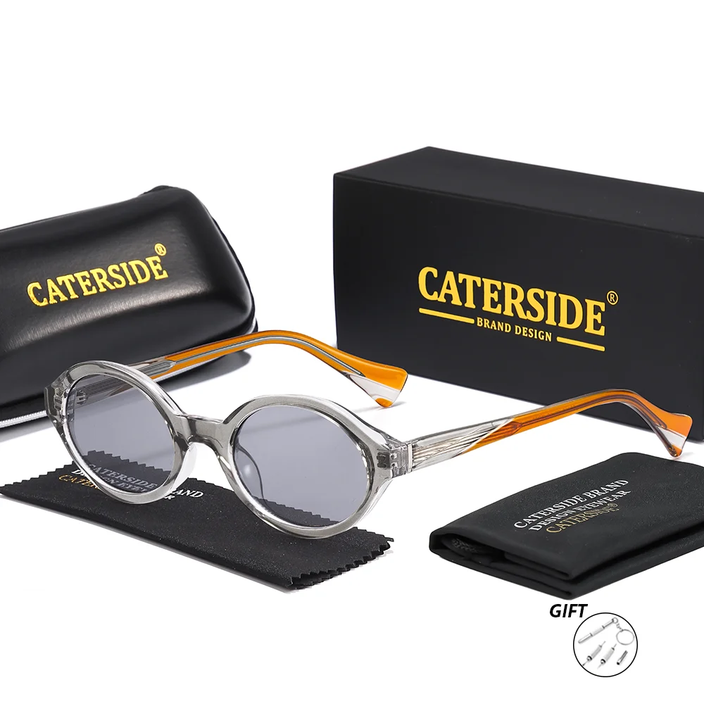 CATERSIDE Retro Herren-Sonnenbrille mit ovalem Rahmen, verschreibungspflichtige Brillen für Damen, Outdoor-Brille für Kurzsichtigkeit, Weitsichtigkeit, Hip-Hop-Brille – Detail 8