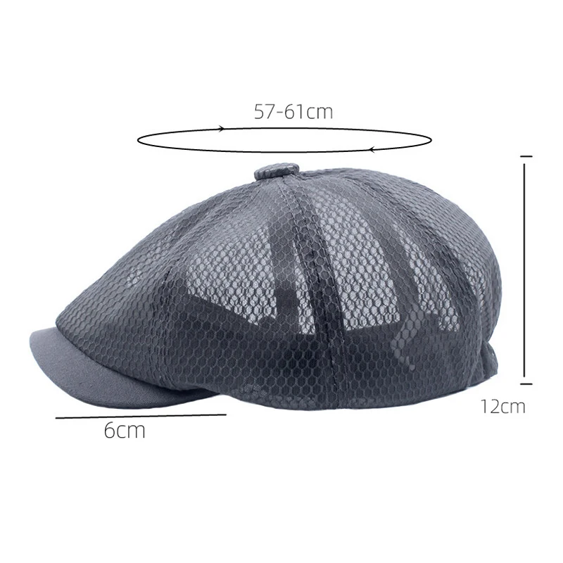 Breathable Summer Men's Beret Hat 57-61cm