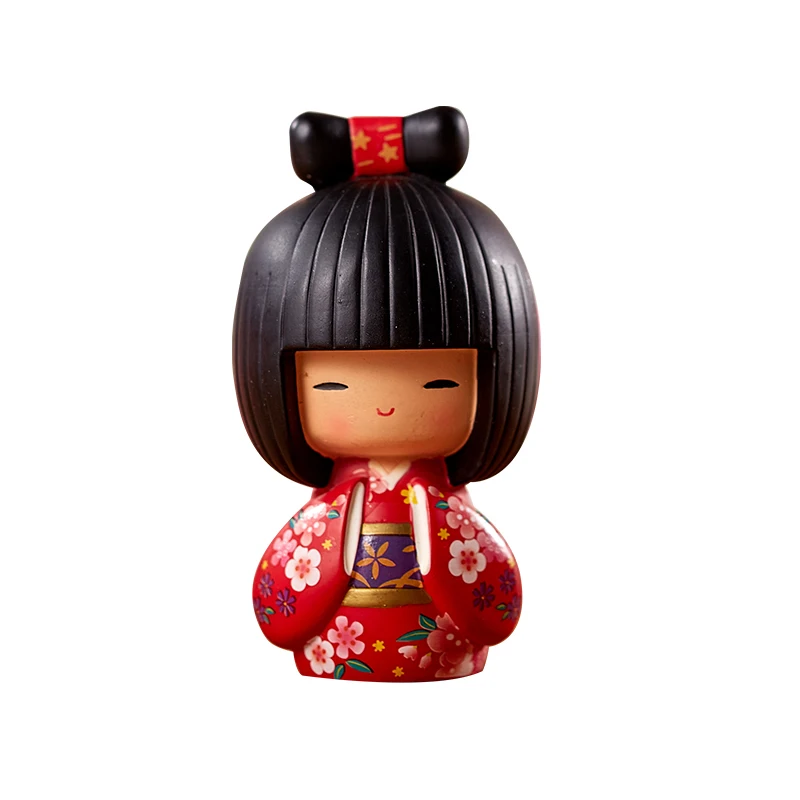 Japanese Kimono Doll Ornament - Resin Home Decoration Figurine