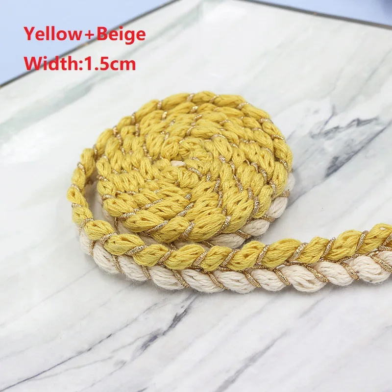 Neuer Stil koreanische kleine duftende Wind Golddraht Doppelstrang Farbe passende Band Spitze DIY Haarschmuck Kleidung 5 Meter – Detail 5