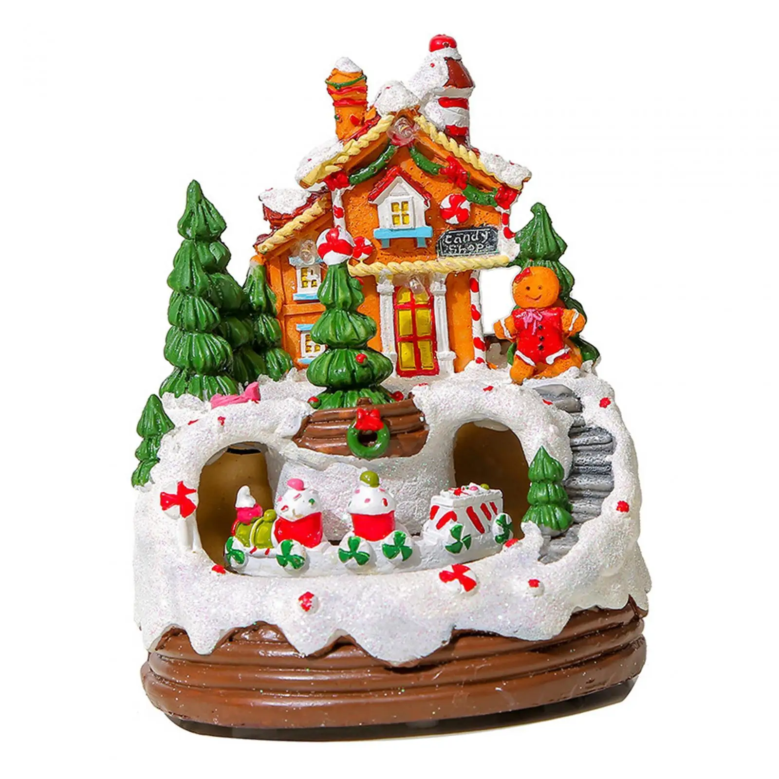 

Christmas Village Figurine Creative Musical Box for Fireplace Table Cabinet