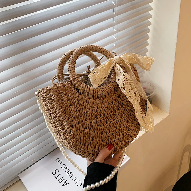 Hocodo Fashion Summer Hand-woven Messenger Bag Female Woven Beach Crossbody  Bag For Women Pearl Beads Shoulder Bag Straw Handbag - Woven Bags -  AliExpress