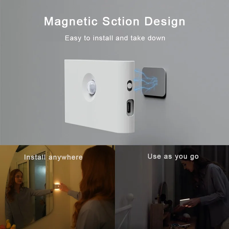 Auto Motion Sensor Nacht LED Licht Automatische Lampe Innen Flur  Schlafzimmer Wohnzimmer Treppen Lampu Tidur rosa Blau Weiß Beleuchtung -  AliExpress