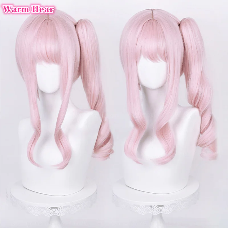 Anime Synthetic Hair Akiyama Mizuki Cosplay Wig Long 45cm Light Pink Curly Wig Heat Resistant Hair Halloween Party Woman Wigs - 2