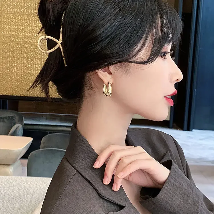 925 Sterling Silver hoop Earrings Simple Temperament Exquisite Female Sexy Jewelry Gift