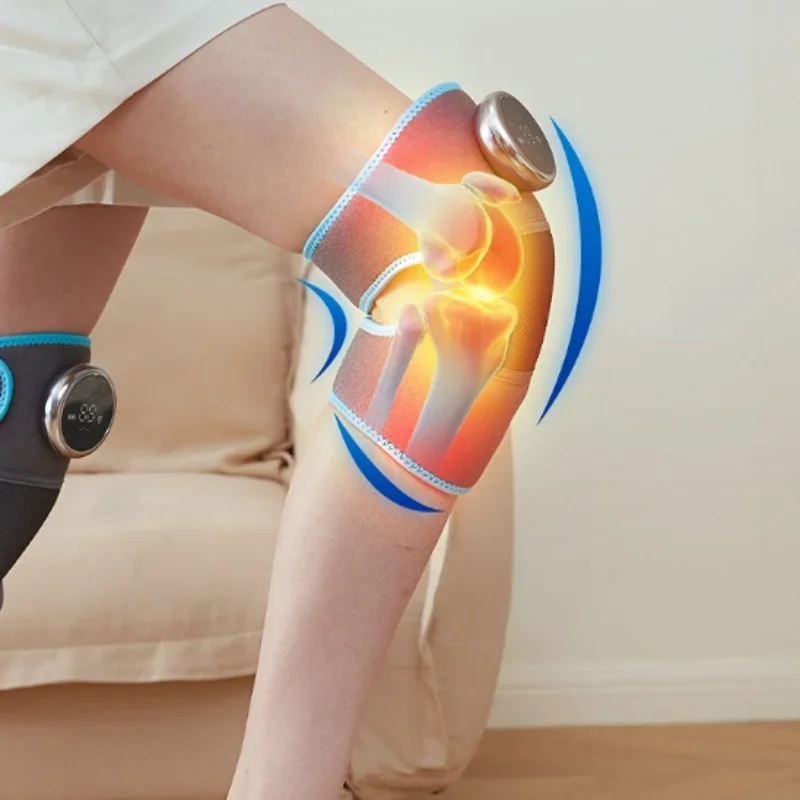 Heated Knee Massager Eletric Vibration Leg Joint Shoulder Elbow Support Warming Massage w/ Magnetic Remote and Adjustable Strap