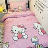 Hello Kitty Cotton Comforter Bedding Sets Queen Home Ptinted Sanrio Cute Bed Sheets Cartoon 3/4PCS Bed Comforters Bed Cover Set 1