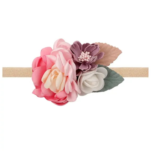Floral Girls Headbands Newborn Baby Elastic Princess Hairbands Kids Pearl Flower Fresh Style Cute Hair Accessories Diademas 28