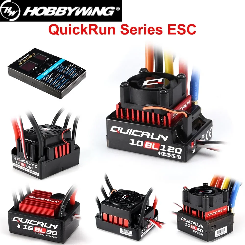 Hobbywing Quicrun Brushless Esc Wp 16 Bl30 10 Bl60 8 Bl150 Sensored 10 Bl60 10 Bl120 30A 60A 120A 150A Per 1/8 1/10 Rc Car