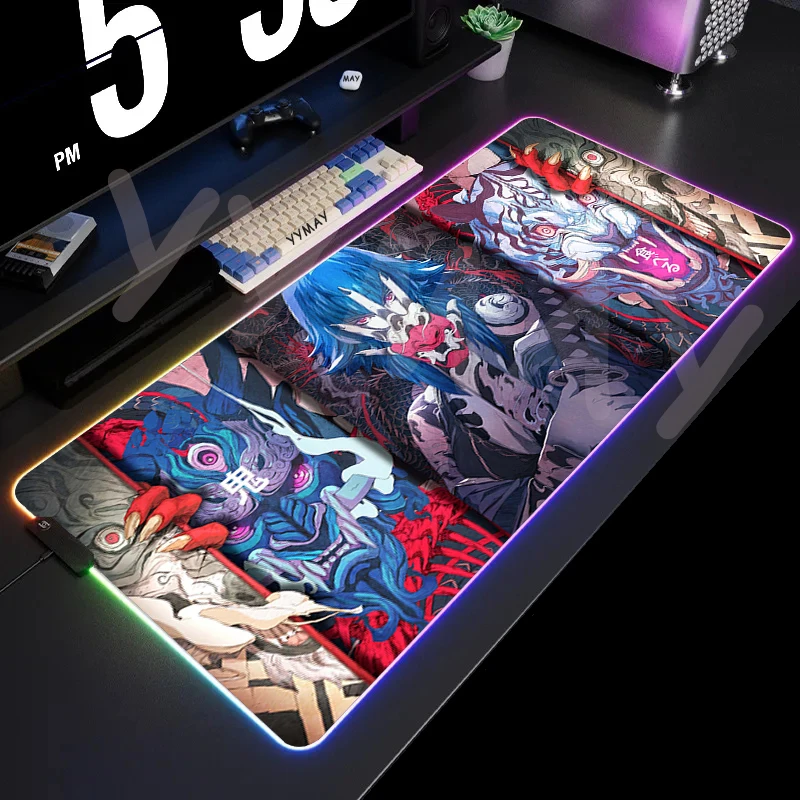 thumbnail image 1 of Alfombrillas de ratón, alfombrilla de escritorio RGB, alfombrilla para teclado de juegos, alfombrilla de ratón LED para jugador XXL, alfombrillas de ratón luminosas, diseño de pulpo, 1 of 5