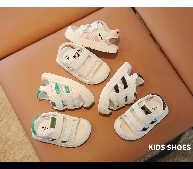 New Summer Children Sandals For Boys Mesh Breathable Girls Shoes Hollow-out Non-slip Beach Sandals