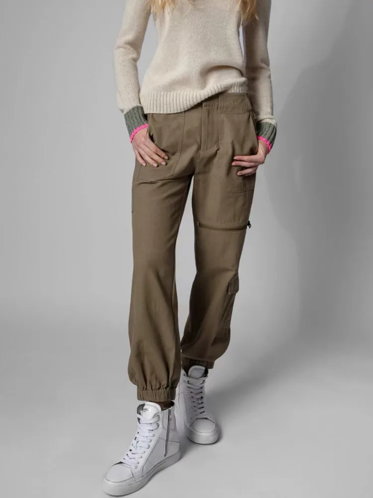 Long Trousers Casual Zipper Simple 