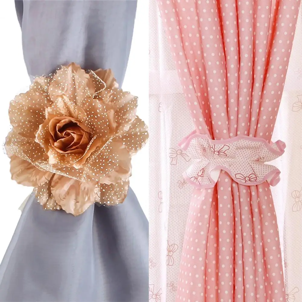 1 Pair Useful Durable Window Curtain Tieback Beautiful Fine Workmanship Flower Shape Curtain Clip Holder Tieback