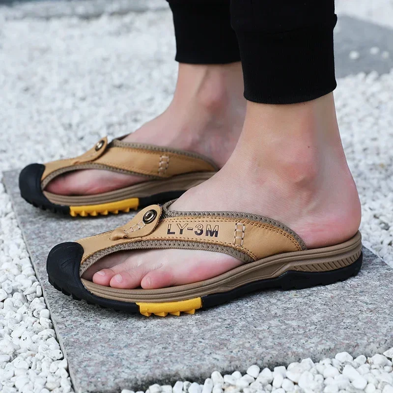 Mens Leather Sandals for Outdoor Beach leather sandals beach slippers beach sandals