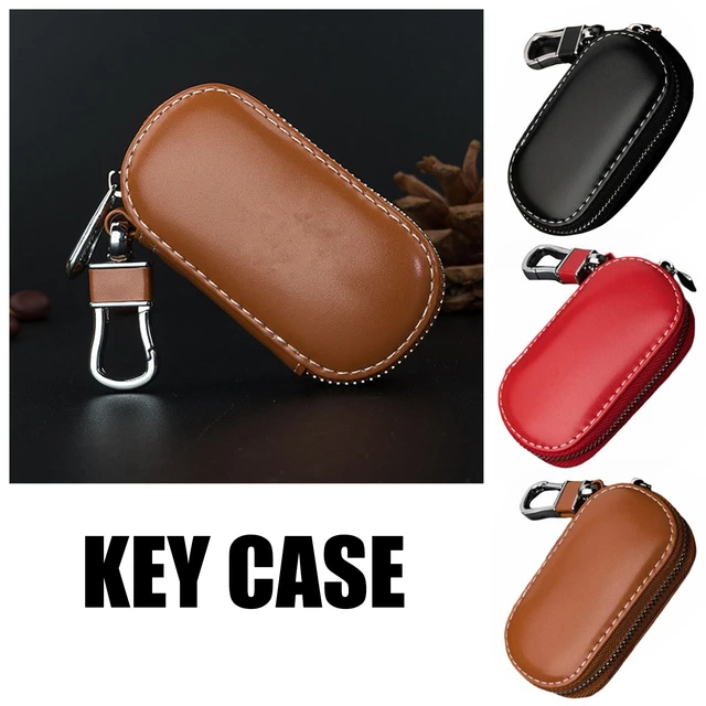 Universal Leder Auto Fernbedienung Schlüssel anhänger Kette Reiß verschluss  Brieftasche Halter Taschen Fall Abdeckung 3 Farbe Schlüssel bund  Schutzhülle - AliExpress