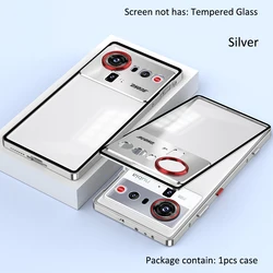 Aluminium Alloy Frame Bumper with Acrylic Back Case - Sleek and Durable Protector Shell for ZTE nubia Z80 Ultra (Silver)